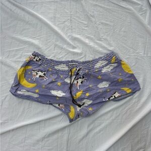 PJ Salvage Purple Moon and Cow Print Women's Shorts